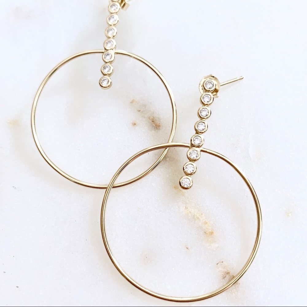 Argento Vivo Drop Hoop Earrings